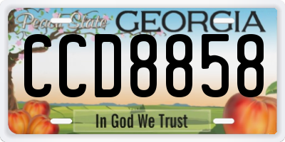 GA license plate CCD8858