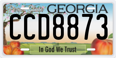 GA license plate CCD8873