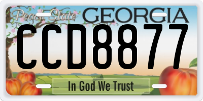 GA license plate CCD8877