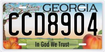 GA license plate CCD8904