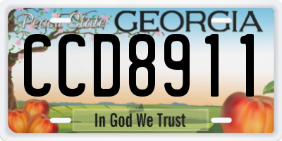 GA license plate CCD8911