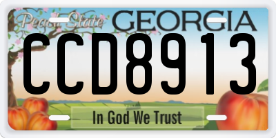 GA license plate CCD8913