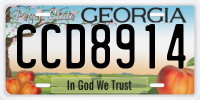 GA license plate CCD8914