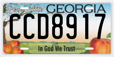 GA license plate CCD8917