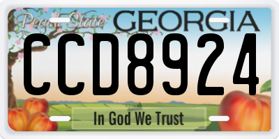 GA license plate CCD8924