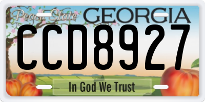 GA license plate CCD8927