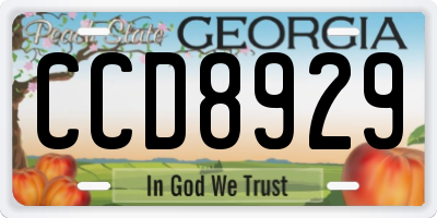 GA license plate CCD8929