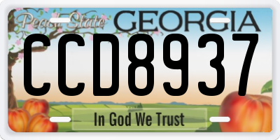 GA license plate CCD8937