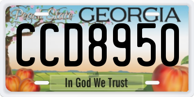 GA license plate CCD8950