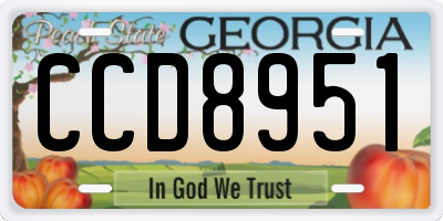 GA license plate CCD8951