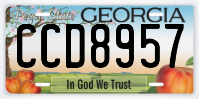 GA license plate CCD8957