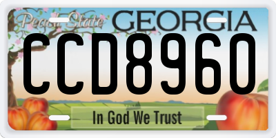 GA license plate CCD8960