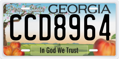 GA license plate CCD8964