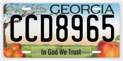 GA license plate CCD8965