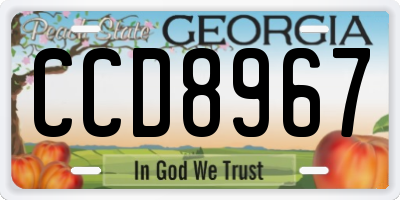 GA license plate CCD8967