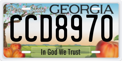 GA license plate CCD8970