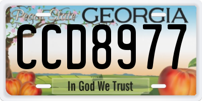 GA license plate CCD8977