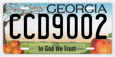 GA license plate CCD9002