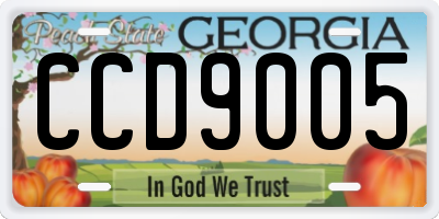 GA license plate CCD9005