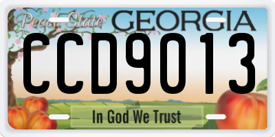 GA license plate CCD9013