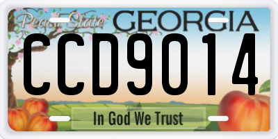GA license plate CCD9014