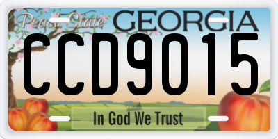 GA license plate CCD9015