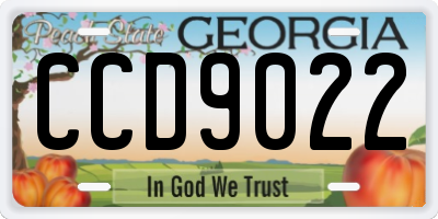 GA license plate CCD9022