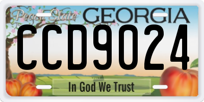 GA license plate CCD9024