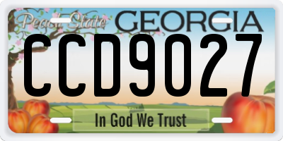GA license plate CCD9027