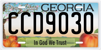 GA license plate CCD9030