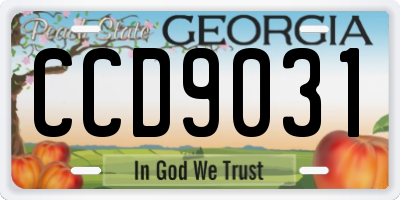 GA license plate CCD9031