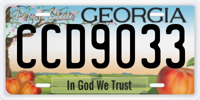 GA license plate CCD9033