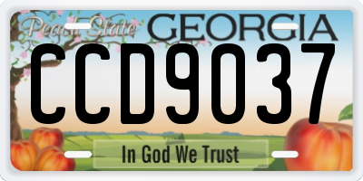 GA license plate CCD9037