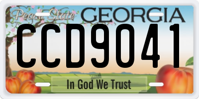 GA license plate CCD9041