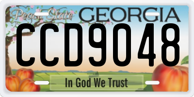 GA license plate CCD9048