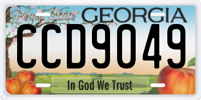 GA license plate CCD9049