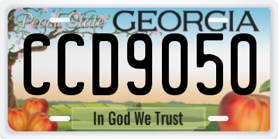 GA license plate CCD9050