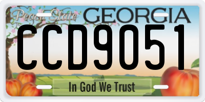GA license plate CCD9051