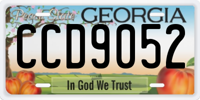 GA license plate CCD9052