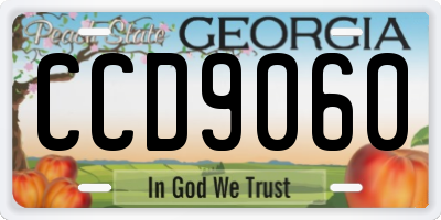 GA license plate CCD9060