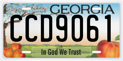 GA license plate CCD9061