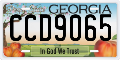 GA license plate CCD9065