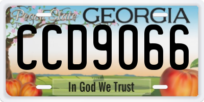 GA license plate CCD9066