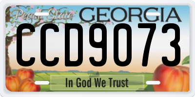 GA license plate CCD9073