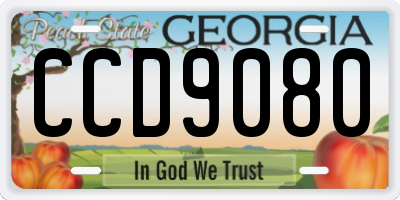 GA license plate CCD9080