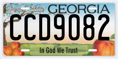GA license plate CCD9082