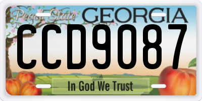GA license plate CCD9087