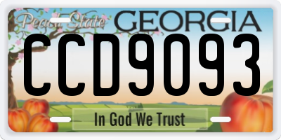 GA license plate CCD9093