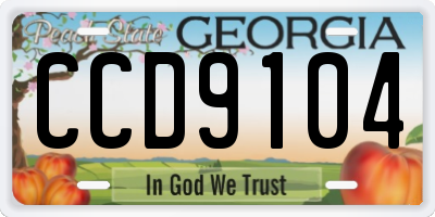 GA license plate CCD9104