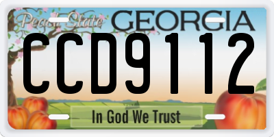 GA license plate CCD9112